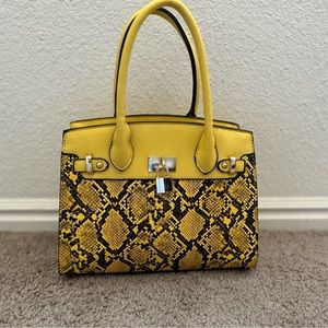 Yellow snakeskin small purse